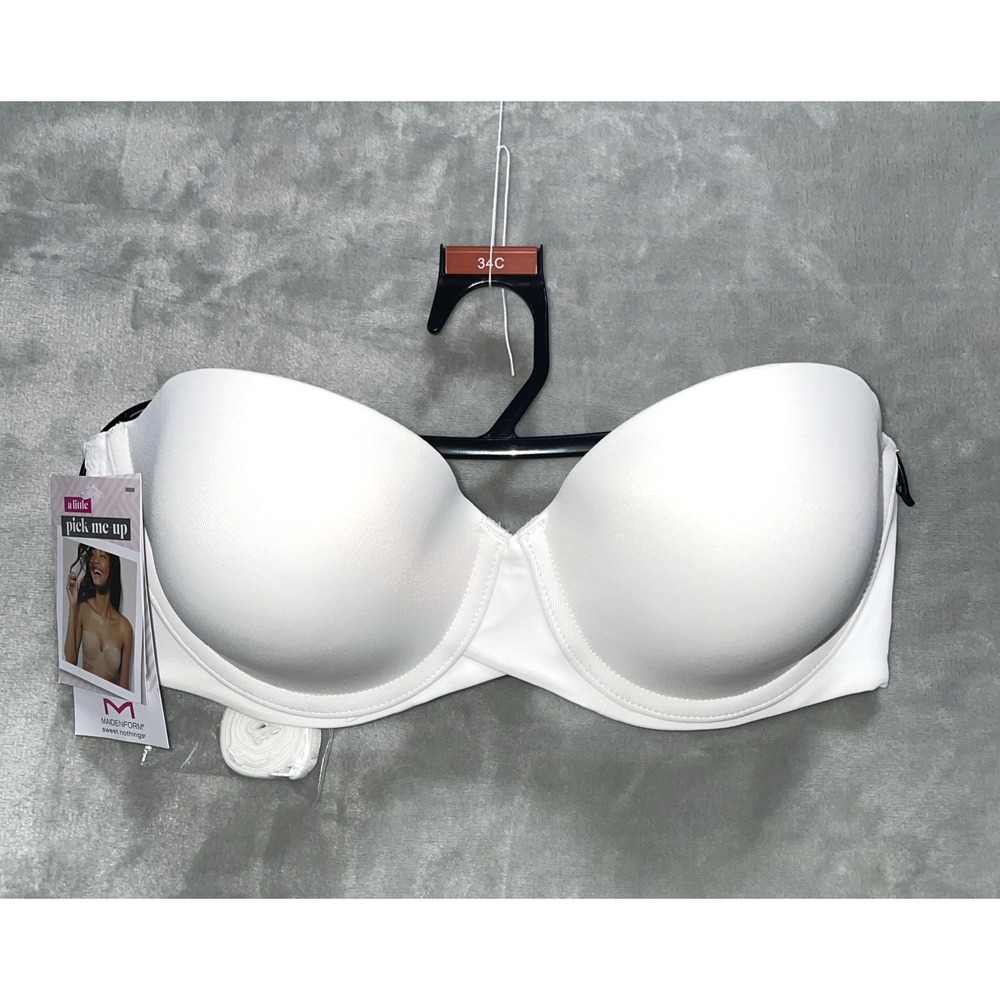 Maidenform SN6990 White Strapless Lift Underwired Bra Size 34 C - New.      (11)